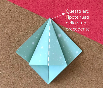 Impara a piegare dei bellissimi gigli origami e a creare una bellissima sospensione luminosa fiorita e colorata_3_spiega l'aletta invertendo le pieghe